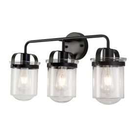 ll Sconces Set of 3 with Clear Glass Shade,Modern ll Sconce,Industrial Indoor ll Light Fixture E26 Socket[No Bulb][Unable ship on weekends